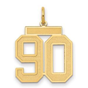 14k Yellow Gold, Jersey Collection, Medium Number 90 Pendant